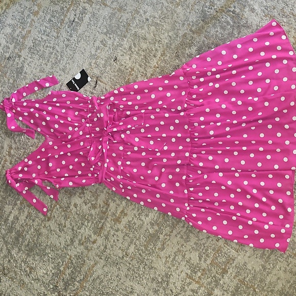 Maison Tara Pink Polka Dot Dress Size 12 NWT - Picture 6 of 11